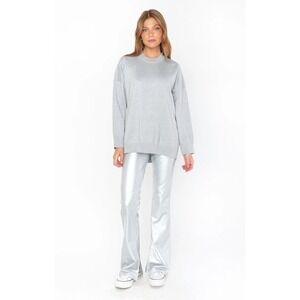 NWT Show Me Your Mumu Nashville Pull On Flares‎ Silver Faux Leather Pants Size S